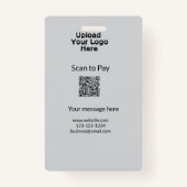 Eenvoudige minimale scan om te betalen QR logo web Badge (Achterkant)