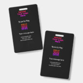 Eenvoudige minimale scan om te betalen QR logo web Badge (Voor- en achterkant)