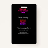 Eenvoudige minimale scan om te betalen QR logo web Badge (Voorkant)