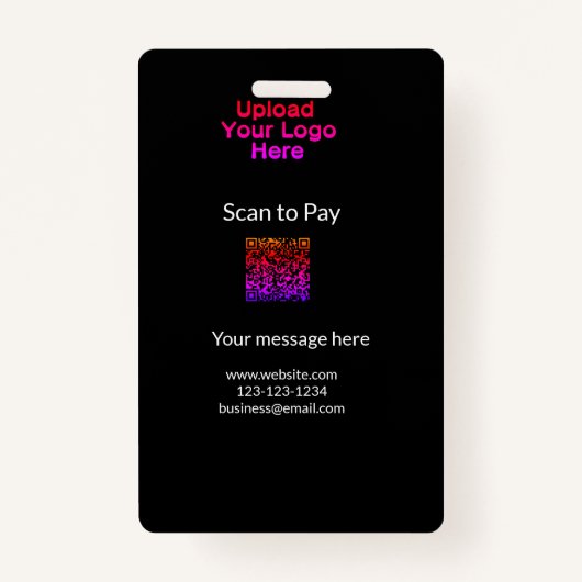 Eenvoudige minimale scan om te betalen QR logo web Badge (Voorkant)