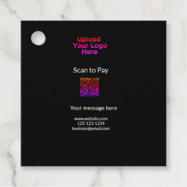 Eenvoudige minimale scan om te betalen QR logo web Bedankjes Labels