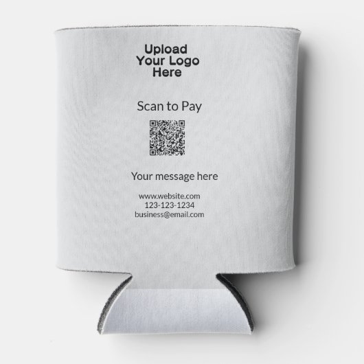 Eenvoudige minimale scan om te betalen QR logo web Blikjeskoeler (Voorkant)