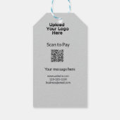 Eenvoudige minimale scan om te betalen QR logo web Cadeaulabel (Achterkant)