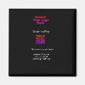 Eenvoudige minimale scan om te betalen QR logo web Magneet (Voorkant)