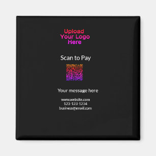 Eenvoudige minimale scan om te betalen QR logo web Magneet