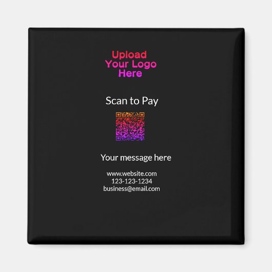 Eenvoudige minimale scan om te betalen QR logo web Magneet (Voorkant)
