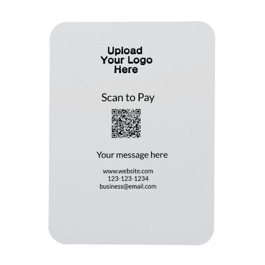 Eenvoudige minimale scan om te betalen QR logo web Magneet (Verticaal)