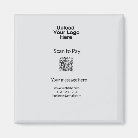Eenvoudige minimale scan om te betalen QR logo web Magneet (Voorkant)