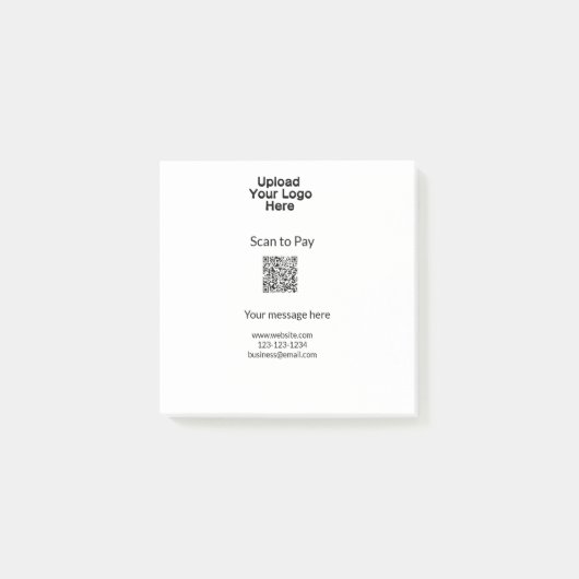 Eenvoudige minimale scan om te betalen QR logo web Post-it® Notes (Voorkant)