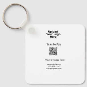 Eenvoudige minimale scan om te betalen QR logo web Sleutelhanger