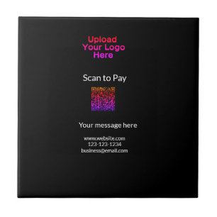 Eenvoudige minimale scan om te betalen QR logo web Tegeltje