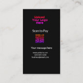 Eenvoudige minimale scan om te betalen QR logo web Visitekaartje (Achterkant)