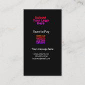 Eenvoudige minimale scan om te betalen QR logo web Visitekaartje (Voorkant)