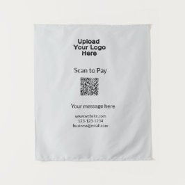 Eenvoudige minimale scan om te betalen QR logo web Wandkleed