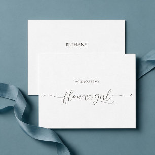 Eenvoudige minimale script bloemenmeisje voorstelk kaart