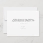 Eenvoudige minimale script bruidsdouche bedankkaar bedankkaart (Achterkant)