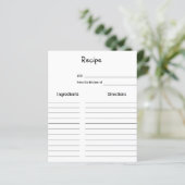 eenvoudige minimale script bruidsfeest recept kaar (Staand voorkant)
