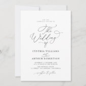 Eenvoudige minimale script bruiloft kaart (Voorkant)