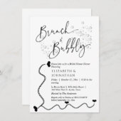 Eenvoudige minimale script brunch en bubbels uitno kaart (Voorkant / Achterkant)