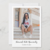 Eenvoudige minimale Script Graduation Party Kaart (Voorkant)