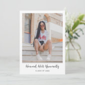 Eenvoudige minimale Script Graduation Party Kaart (Staand voorkant)