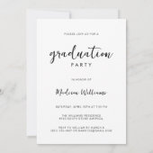 Eenvoudige minimale Script Graduation Party Kaart (Achterkant)