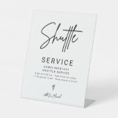 Eenvoudige minimale Script Shuttle Service Trouwbo Reclamebord Met Voetstuk (Voorkant)