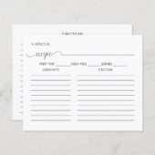 Eenvoudige minimale Script Vrijgezellenfeest Recip (Voorkant / Achterkant)