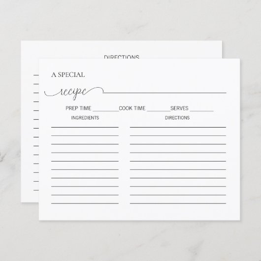 Eenvoudige minimale Script Vrijgezellenfeest Recip (Voorkant / Achterkant)