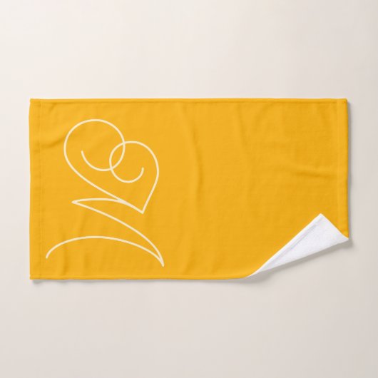 Eenvoudige minimale scriptgele monogram bad handdoek (Handdoek)