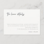 Eenvoudige minimale scriptkalligrafie-bruiloft - G Informatiekaartje (Voorkant)