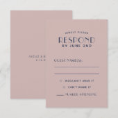 Eenvoudige, minimale sepia Roos bruiloft RSVP-Kaar RSVP Kaartje (Voorkant / Achterkant)