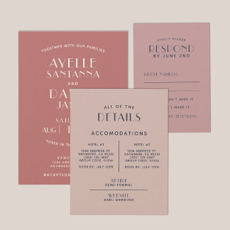 Eenvoudige minimale sepia Roos Wedding Detail-behu Informatiekaartje