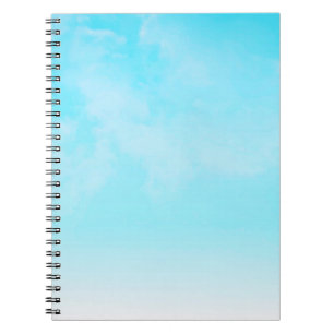 *~* Eenvoudige minimale Sky Blue Ombre Clouds Notitieboek