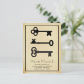 Eenvoudige minimale sleutel bewegende aankondigin aankondigingskaart (Staand voorkant)