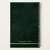 Eenvoudige minimale smaragdgroene en gouden glanze notitieboek (Achterkant)