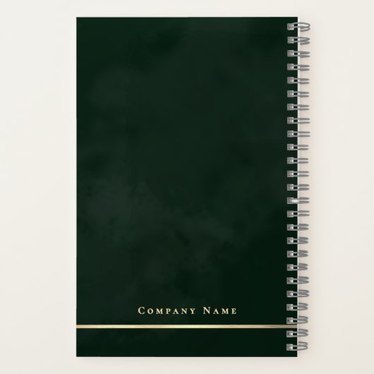 Eenvoudige minimale smaragdgroene en gouden glanze notitieboek (Achterkant)