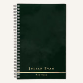 Eenvoudige minimale smaragdgroene en gouden glanze notitieboek (Voorkant)