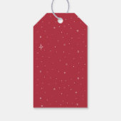 Eenvoudige minimale Snowflake Red Gift-Labels Cadeaulabel (Achterkant)