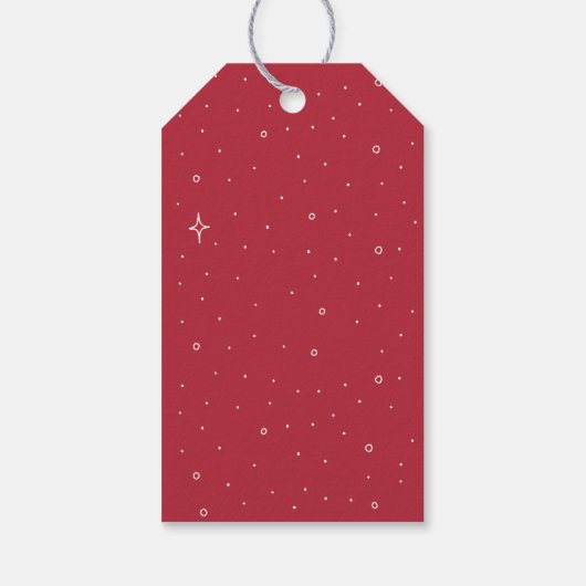 Eenvoudige minimale Snowflake Red Gift-Labels Cadeaulabel (Achterkant)