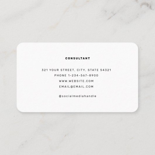 Eenvoudige minimale sociale media voor zwart-wit visitekaartje (Achterkant)