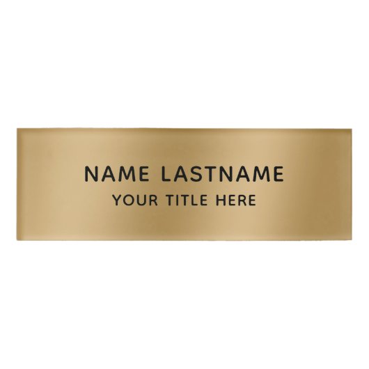 Eenvoudige minimale standaard Faux Gold Moderne, s Naambadge (Voorkant)
