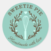 Eenvoudige, minimale stijlvolle bakkerij met witte ronde sticker (Voorkant)