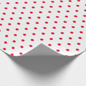 Eenvoudige Minimale Stippen Wit en Rood Cadeaupapier (Hoek)