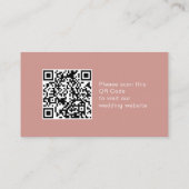 Eenvoudige minimale stoffige roze QR Code online R Informatiekaartje (Achterkant)