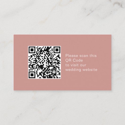 Eenvoudige minimale stoffige roze QR Code online R Informatiekaartje (Achterkant)