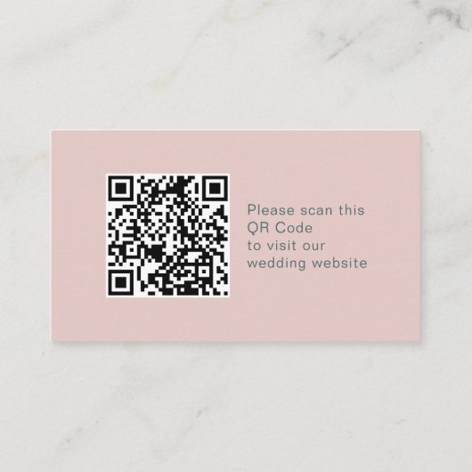 Eenvoudige minimale stoffige roze QR Code online R Informatiekaartje (Achterkant)