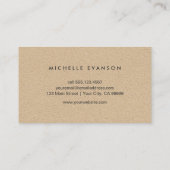 Eenvoudige minimale tan kraft look rustiek visitekaartje (Achterkant)