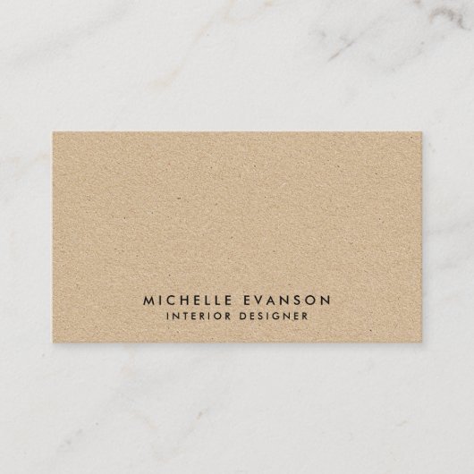 Eenvoudige minimale tan kraft look rustiek visitekaartje (Voorkant)