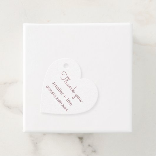 Eenvoudige minimale tekst roos gouden bruiloft dan bedankjes labels (In situ)